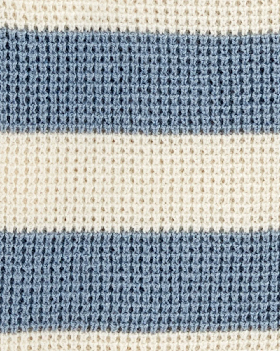 Conjunto dos piezas de algodón, pantalón y cárdigan, diseño a rayas - Image 2
