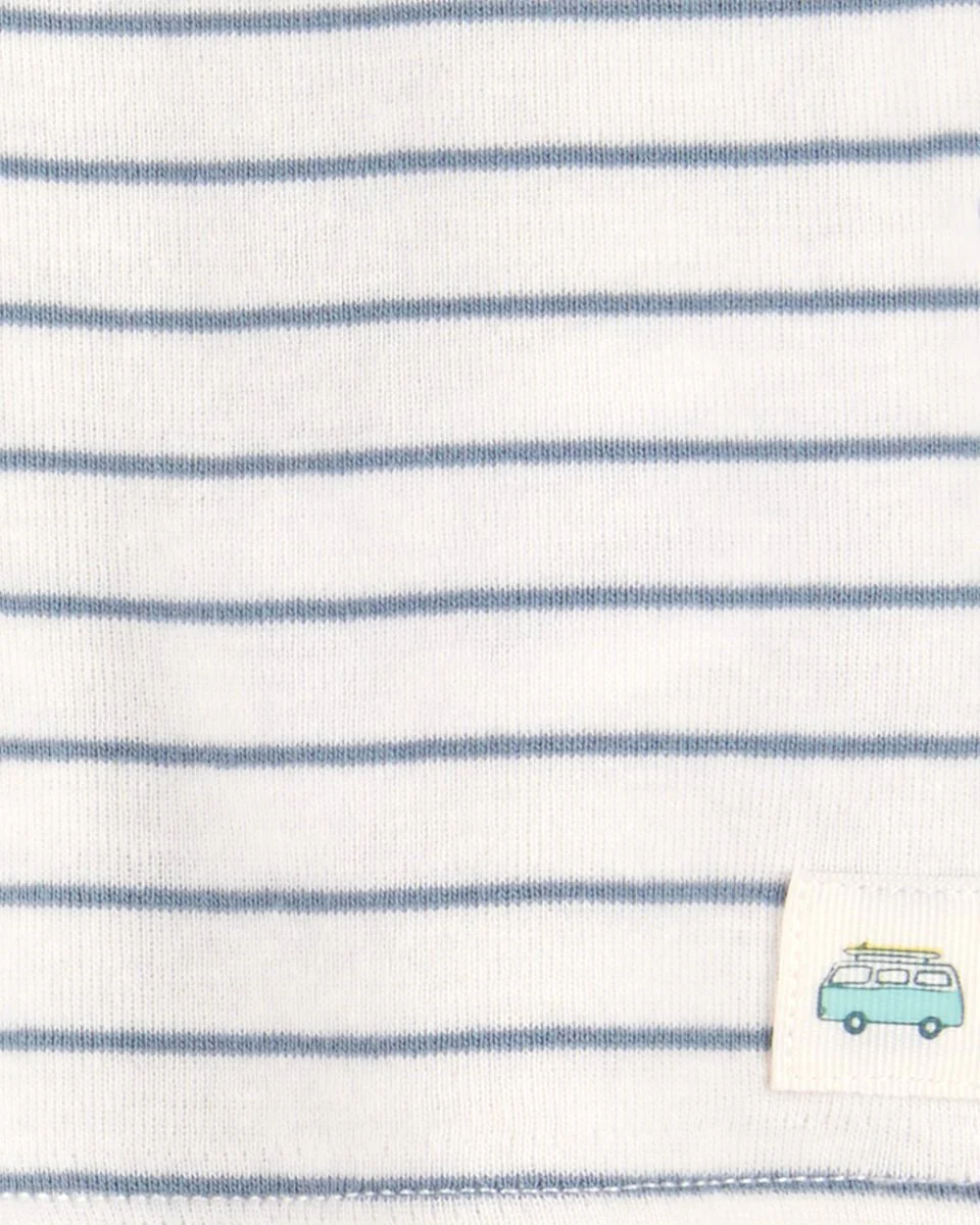 Conjunto de dos piezas de algodón, pantalón y camiseta, diseño a rayas - Image 2