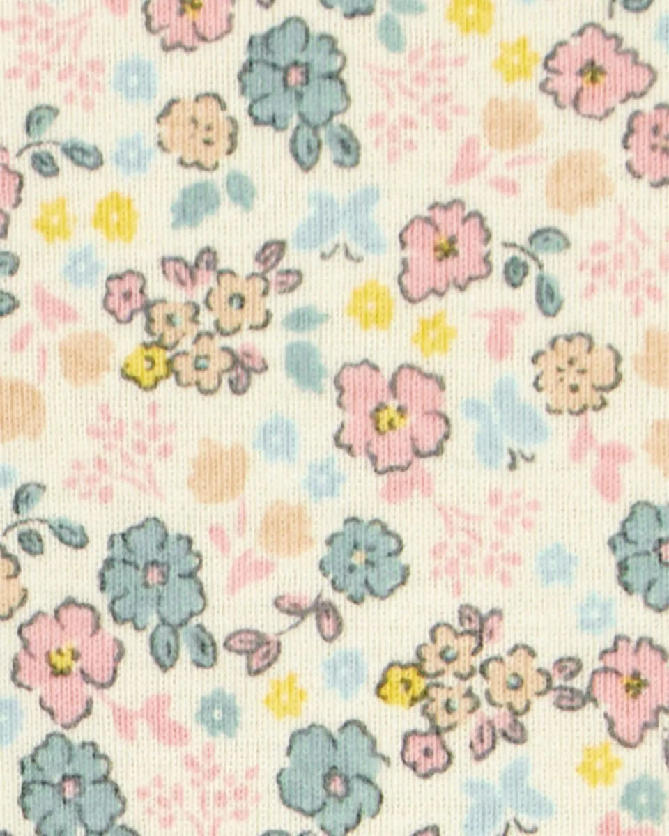 Conjunto de dos piezas de algodón, pantalón y camiseta, diseño floral - Image 2