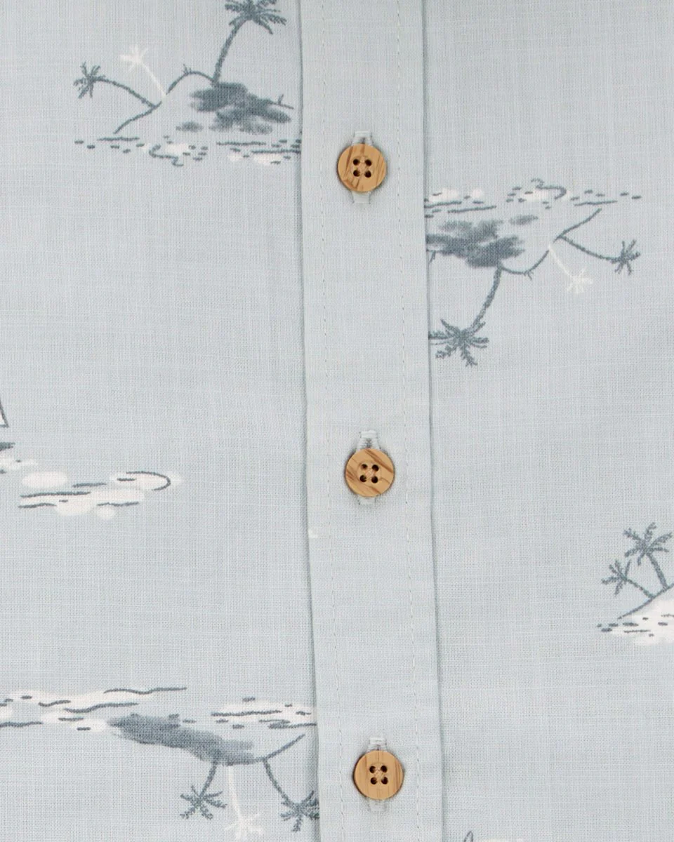 Conjunto de dos piezas de algodón, pantalón corto y camisa, diseño tropical - Image 3