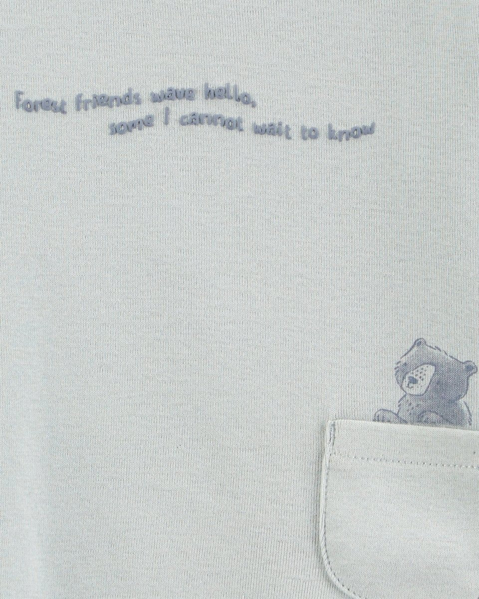Conjunto tres piezas de algodón pantalón, camiseta y body diseño osos - Image 4