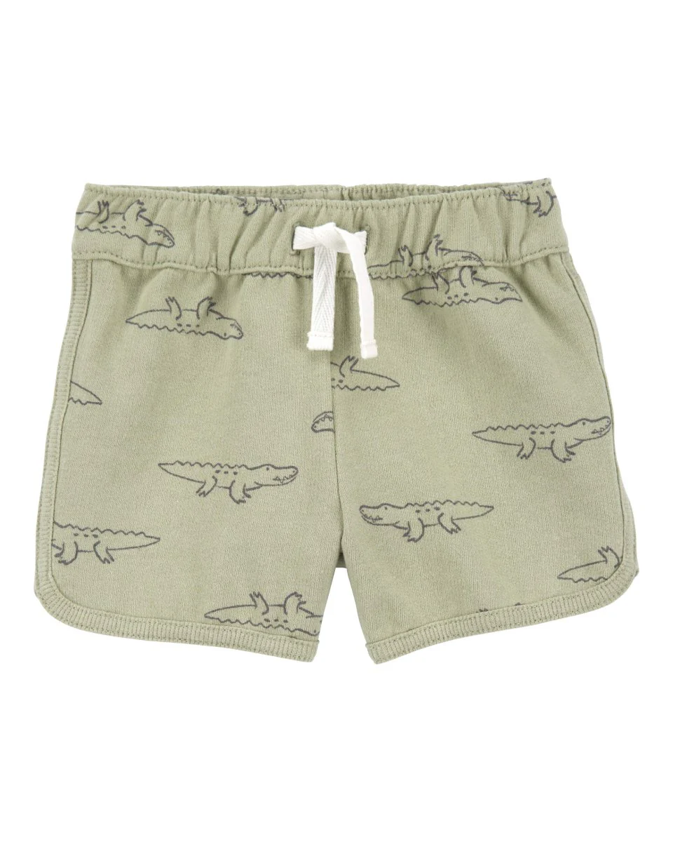Conjunto tres piezas de pantalón corto, camiseta y body diseño cocodrilo - Image 2