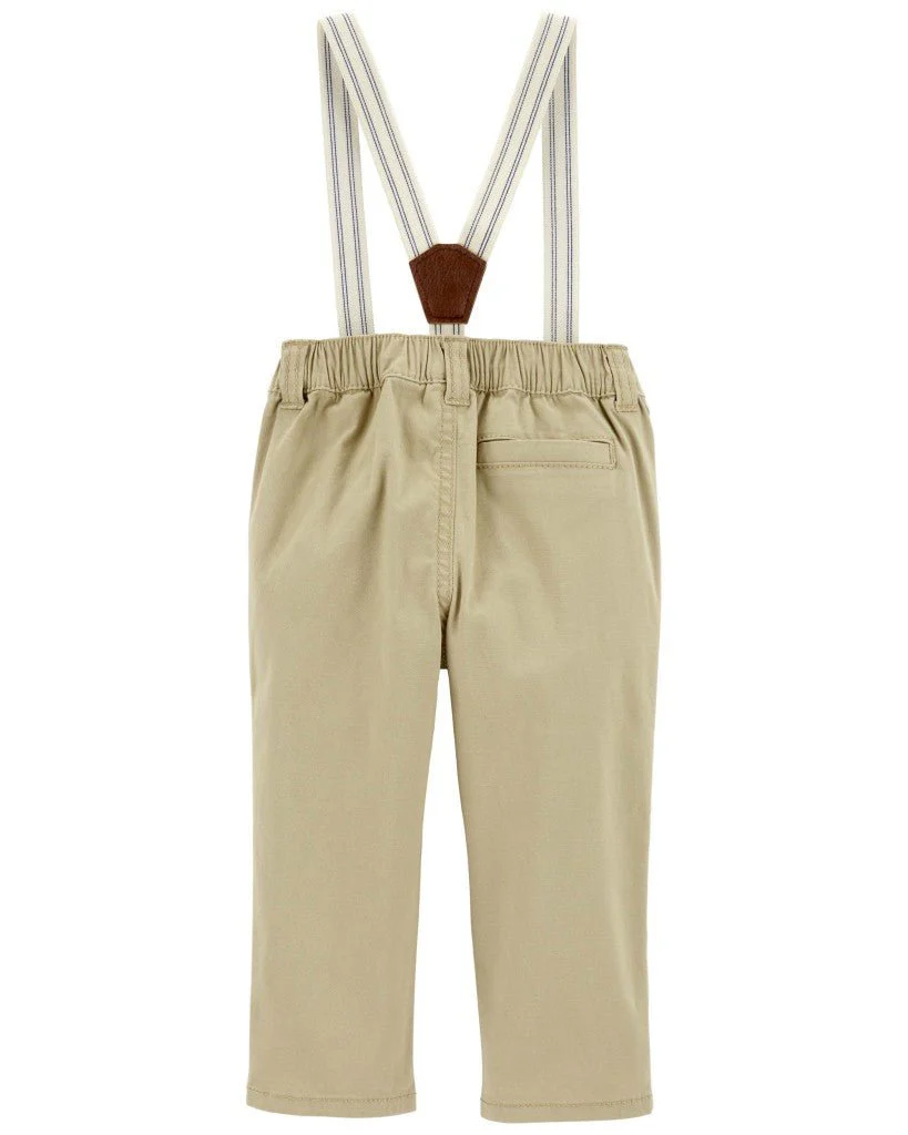 Pantalón caqui con tirantes - Image 2
