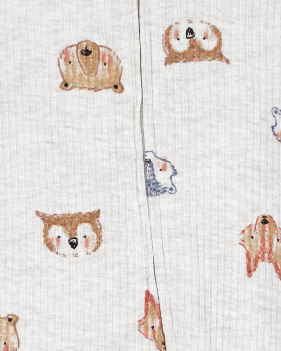 Pijama entero texturizado diseño caritas de animales - Image 2