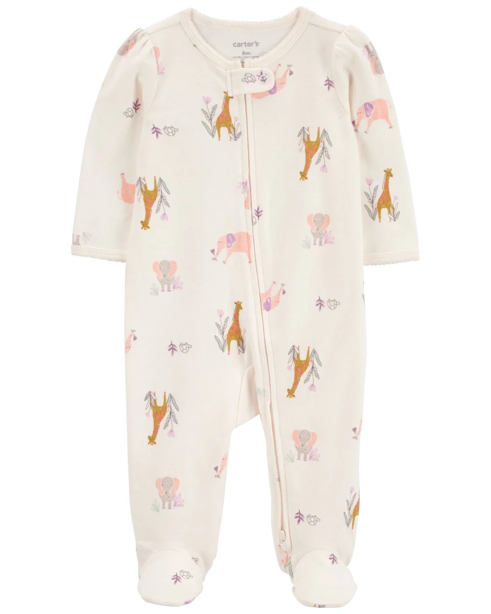 Pijama una pieza de algodón, diseño animales
