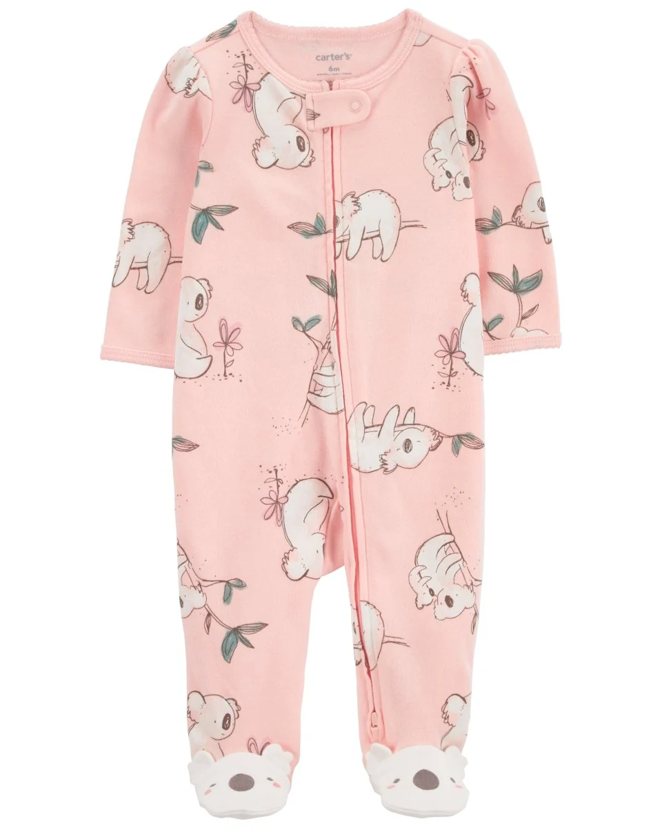 Pijama una pieza de algodón, con pie, diseño koalas
