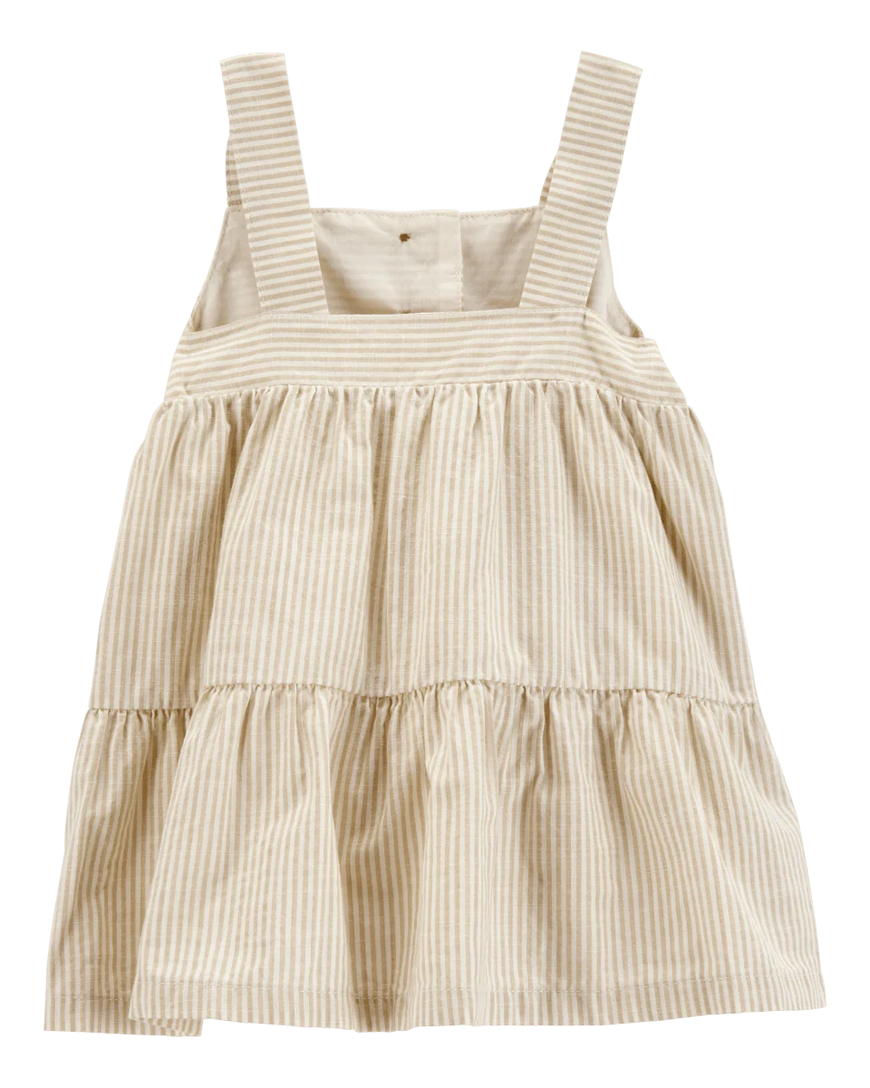 Vestido de algodón y vincha, diseño a rayas - Image 2